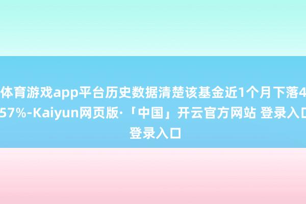 体育游戏app平台历史数据清楚该基金近1个月下落4.57%-Kaiyun网页版·「中国」开云官方网站 登录入口