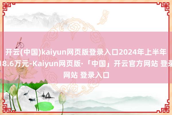 开云(中国)kaiyun网页版登录入口2024年上半年达到18.6万元-Kaiyun网页版·「中国」开云官方网站 登录入口