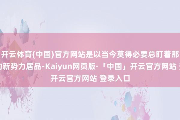 开云体育(中国)官方网站是以当今莫得必要总盯着那些热点的新势力居品-Kaiyun网页版·「中国」开云官方网站 登录入口