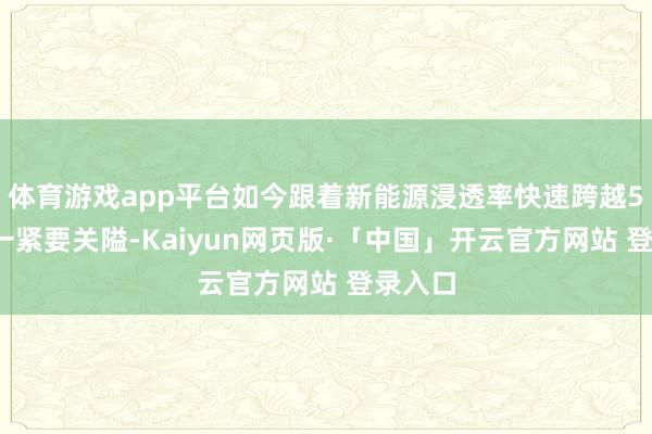 体育游戏app平台如今跟着新能源浸透率快速跨越50%这一紧要关隘-Kaiyun网页版·「中国」开云官方网站 登录入口