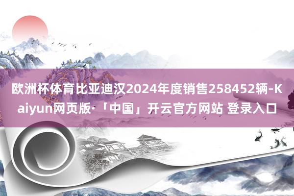 欧洲杯体育比亚迪汉2024年度销售258452辆-Kaiyun网页版·「中国」开云官方网站 登录入口