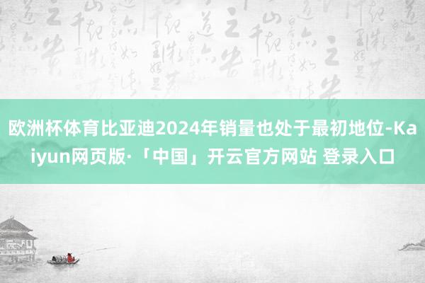 欧洲杯体育比亚迪2024年销量也处于最初地位-Kaiyun网页版·「中国」开云官方网站 登录入口