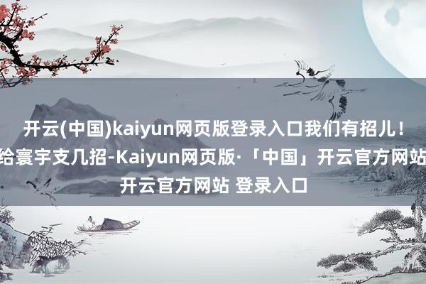 开云(中国)kaiyun网页版登录入口我们有招儿!今天我就给寰宇支几招-Kaiyun网页版·「中国」开云官方网站 登录入口