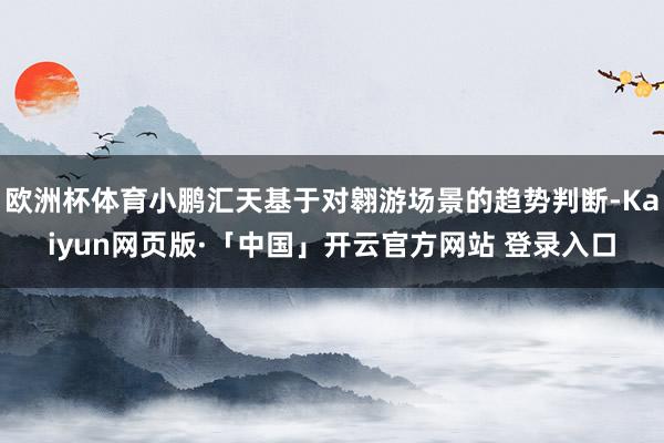 欧洲杯体育小鹏汇天基于对翱游场景的趋势判断-Kaiyun网页版·「中国」开云官方网站 登录入口