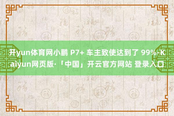 开yun体育网小鹏 P7+ 车主致使达到了 99%-Kaiyun网页版·「中国」开云官方网站 登录入口