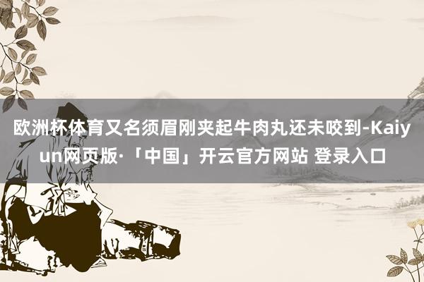 欧洲杯体育又名须眉刚夹起牛肉丸还未咬到-Kaiyun网页版·「中国」开云官方网站 登录入口