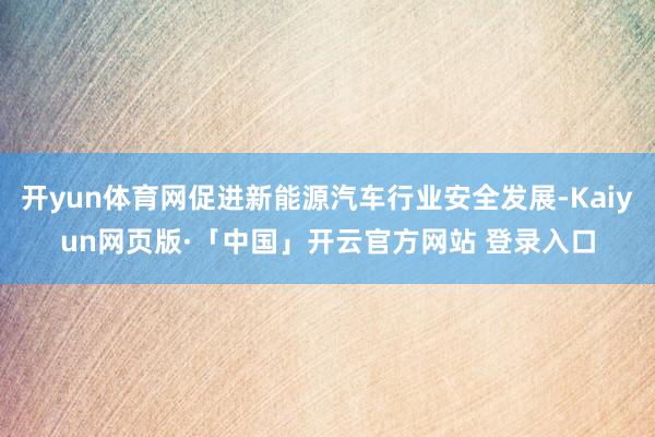 开yun体育网促进新能源汽车行业安全发展-Kaiyun网页版·「中国」开云官方网站 登录入口