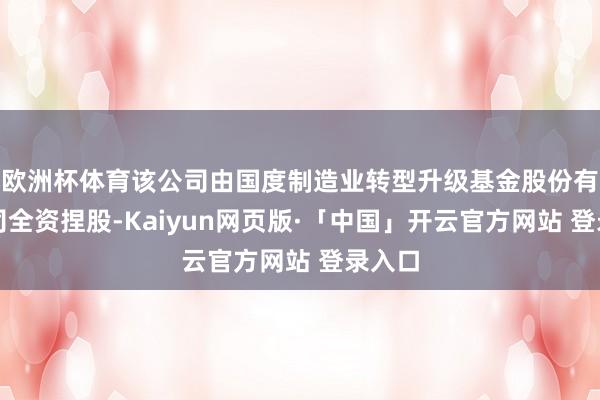 欧洲杯体育该公司由国度制造业转型升级基金股份有限公司全资捏股-Kaiyun网页版·「中国」开云官方网站 登录入口