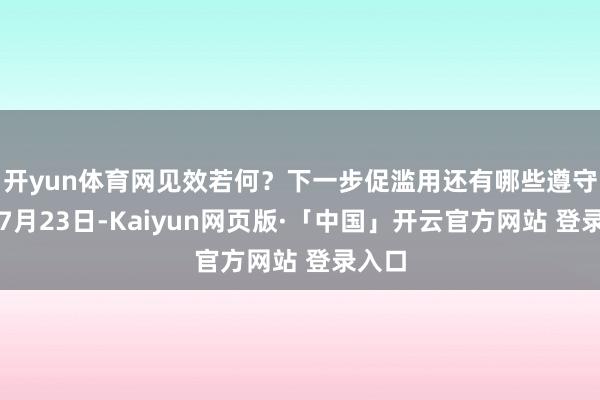 开yun体育网见效若何？下一步促滥用还有哪些遵守点？7月23日-Kaiyun网页版·「中国」开云官方网站 登录入口