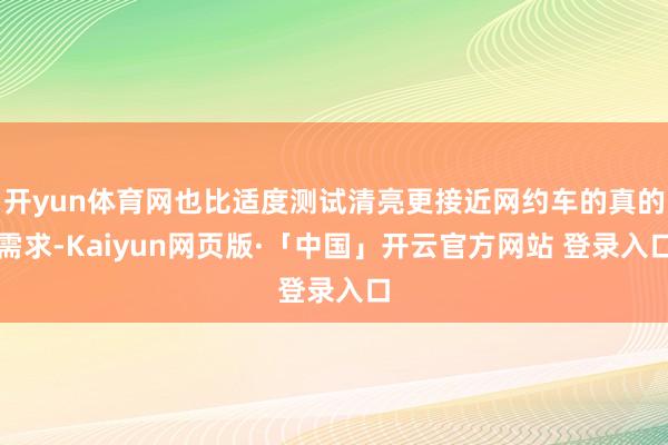 开yun体育网也比适度测试清亮更接近网约车的真的需求-Kaiyun网页版·「中国」开云官方网站 登录入口